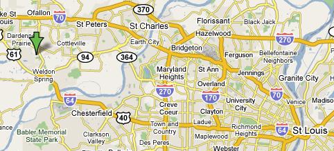 By a series of maps, we relate the locale to variously referenced names/suburbs to St Louis.