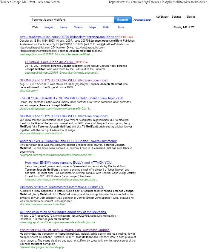 However, when we did a similar search of Ask.com,  we found our sites were the FIRST TEN.