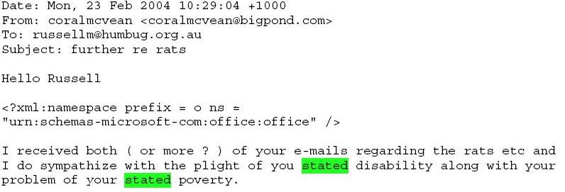 Hugh McVean would try to change the reality that I was disabled.  He would belitte that I was, and am, disabled, "You're not disabled.  You have four university degrees.  You're malingering."