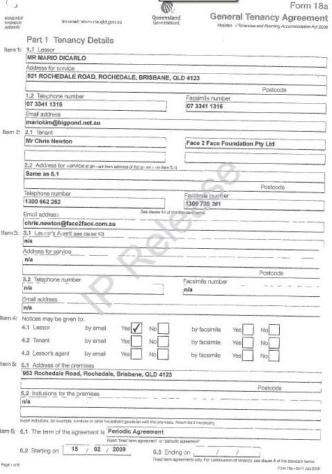 Rental bond lodgement